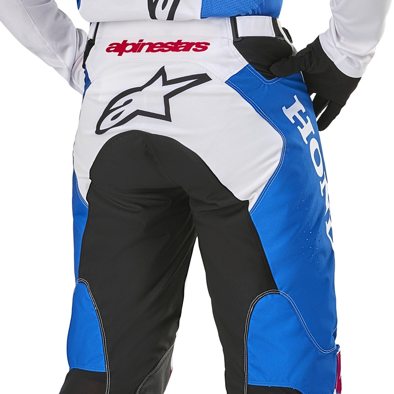 Pantaloni motocross Alpinestars Racer Iconic Honda colectia alb-albastru-rosu-negru