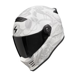 Cască integrală pentru motociclete Scorpion Covert FX Dragon gri mat-argintiu
