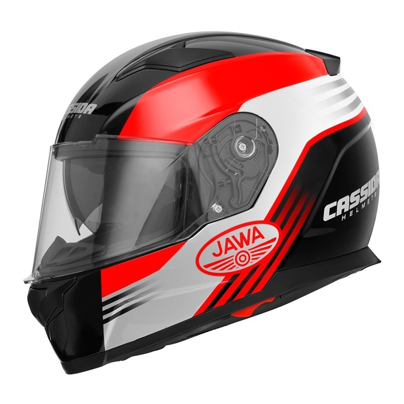 Cască de motocicletă Cassida Apex Jawa - roșu-negru-gri