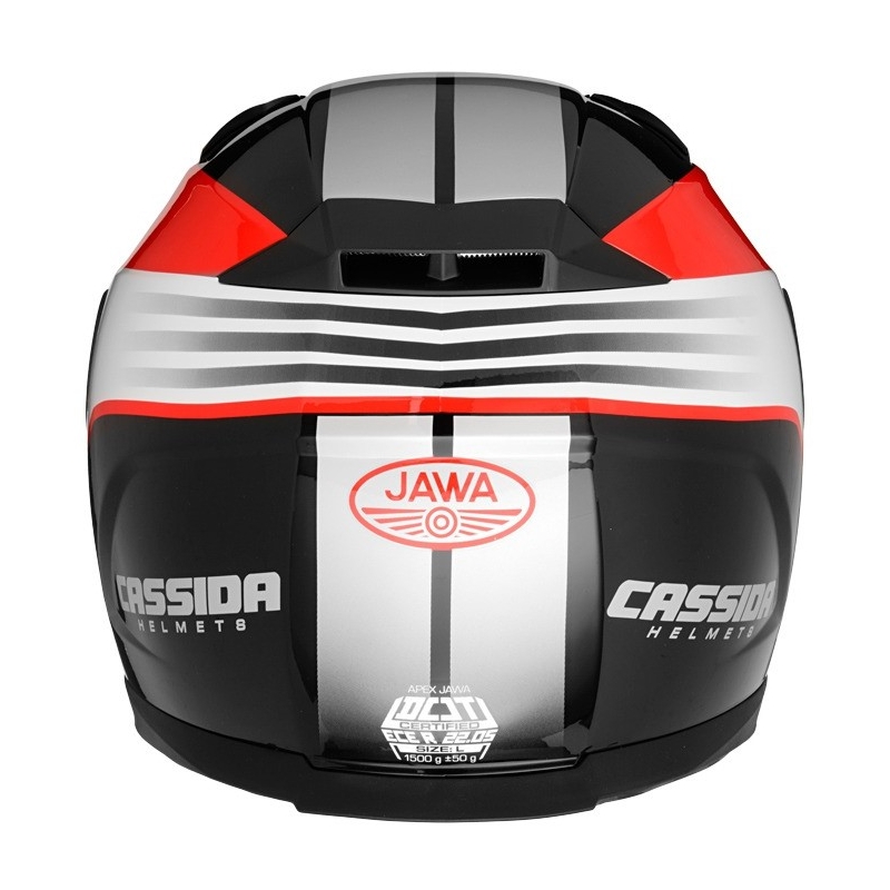 Cască de motocicletă Cassida Apex Jawa - roșu-negru-gri