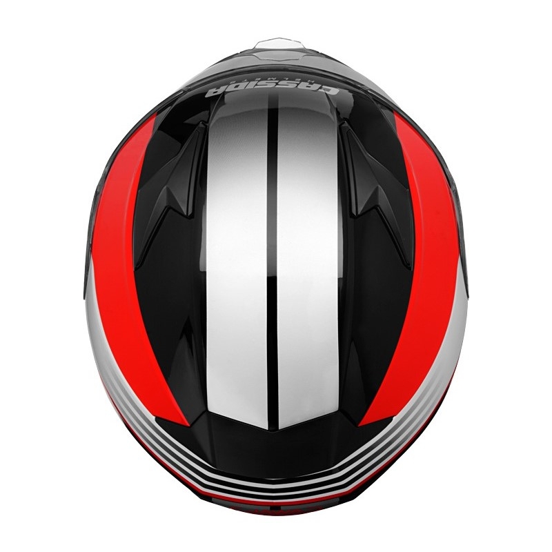 Cască de motocicletă Cassida Apex Jawa - roșu-negru-gri