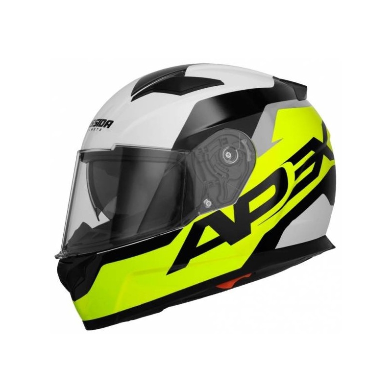 Cască de motocicletă Cassida Apex Contrast negru-alb-gri-gri-fluo galben lichidare
