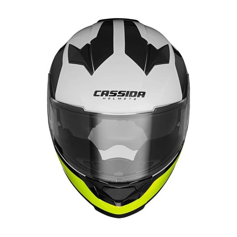 Cască de motocicletă Cassida Apex Contrast negru-alb-gri-gri-fluo galben lichidare