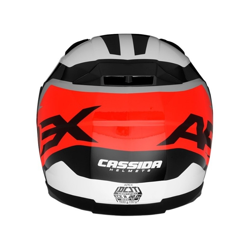 Cască de motociclist Cassida Apex Contrast negru-alb-gri-gri-fluo-roșu
