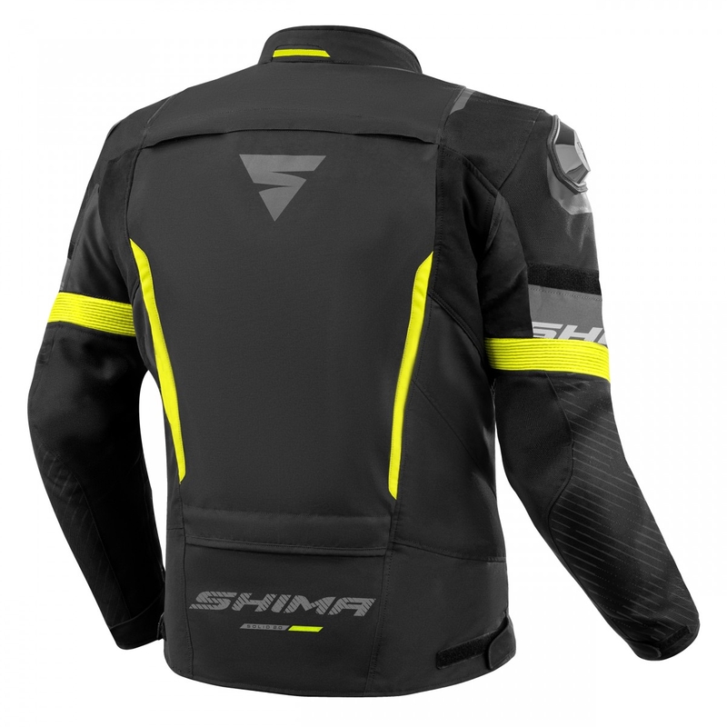 Geacă moto Shima Solid 2.0 negru-galben fluo