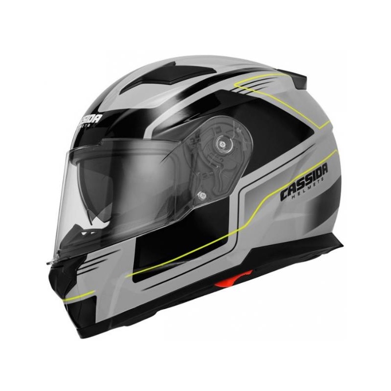Cască de motocicletă Cassida Apex Fusion gri-negru-galben-fluo lichidare