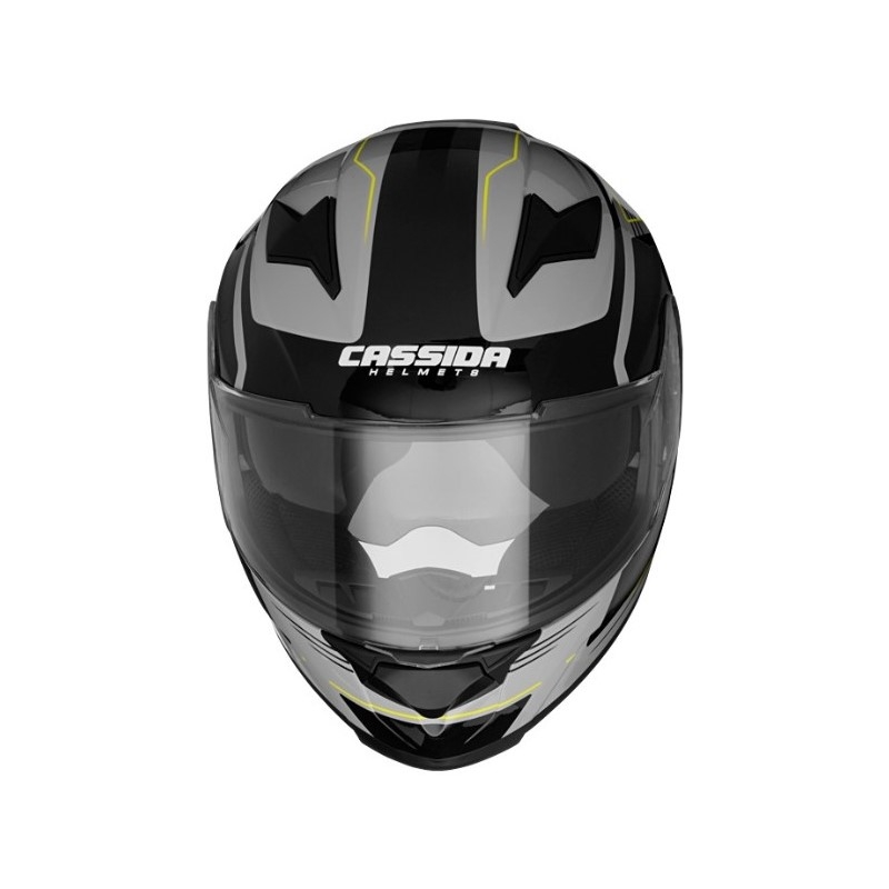 Cască de motocicletă Cassida Apex Fusion gri-negru-galben-fluo lichidare