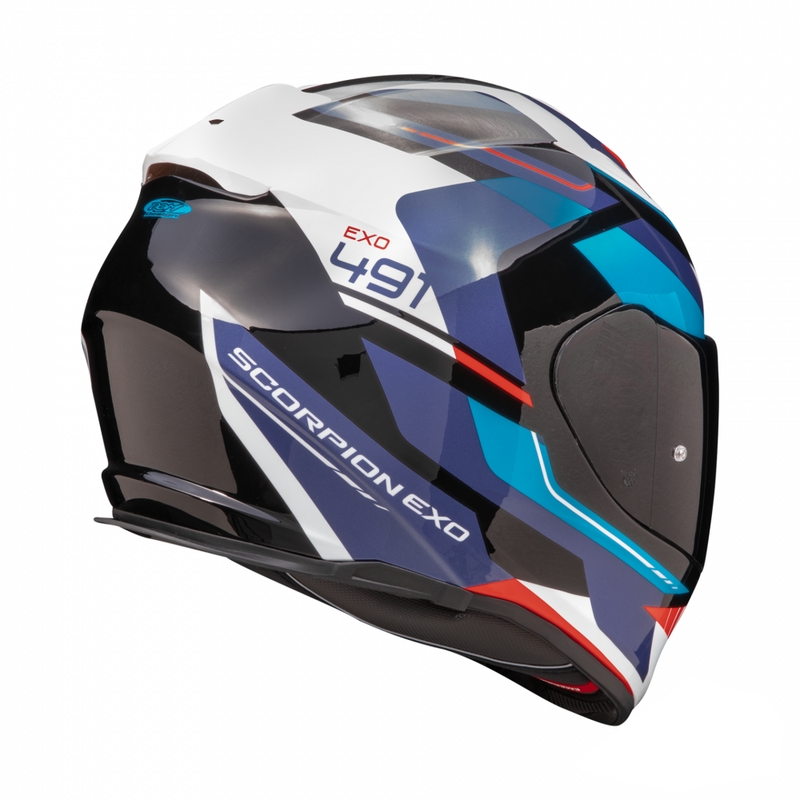 Casca integrala de motocicleta Scorpion EXO-491 Abilis negru-albastru-rosu