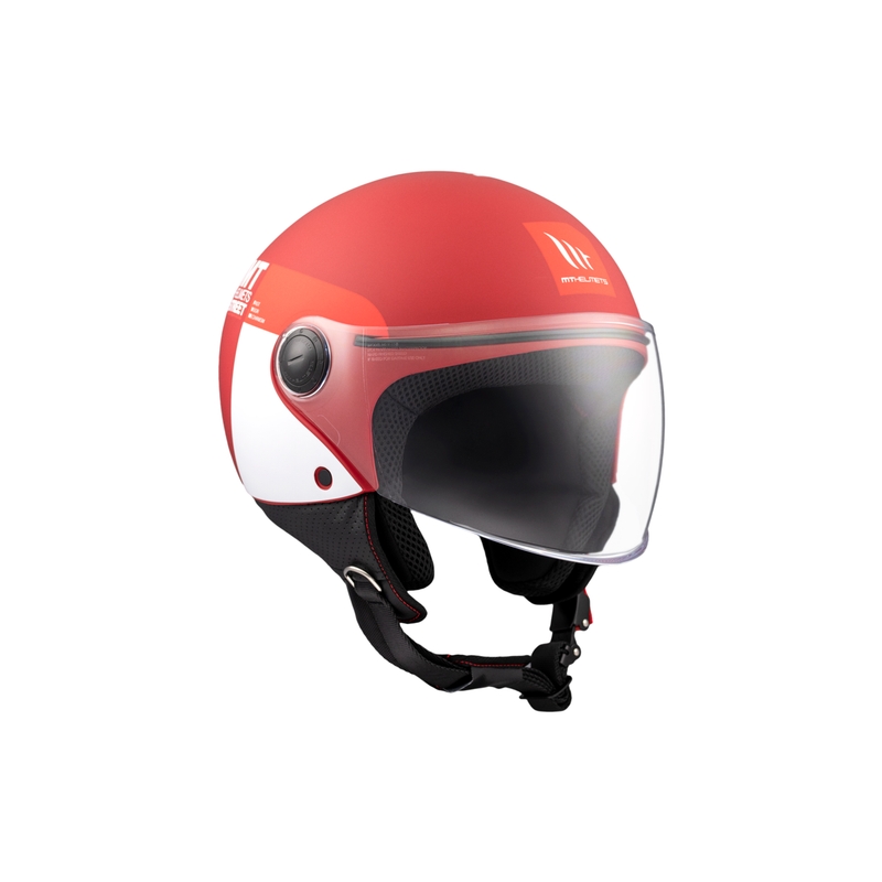 Casca moto deschisa MT STREET INBOARD C5 rosu-alb mat
