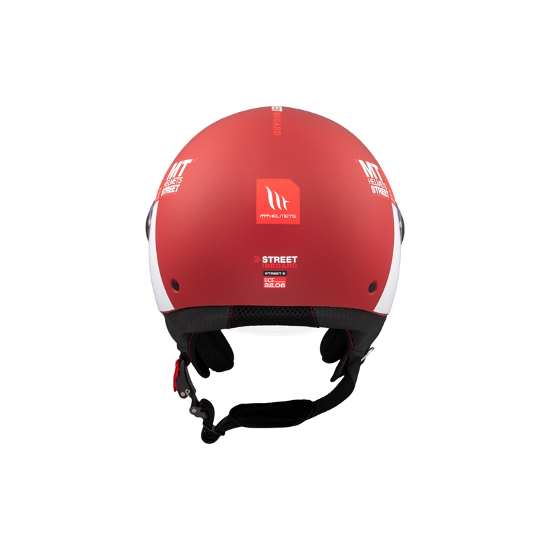 Casca moto deschisa MT STREET INBOARD C5 rosu-alb mat