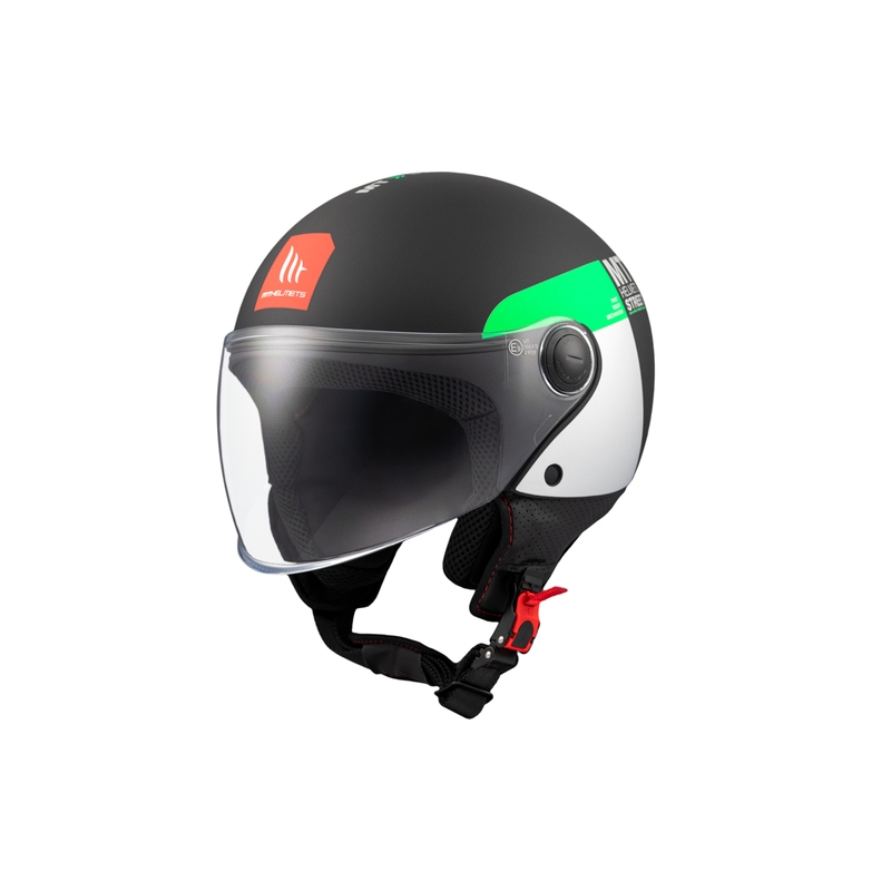 Casca moto deschisa MT STREET INBOARD D6 negru-verde mat