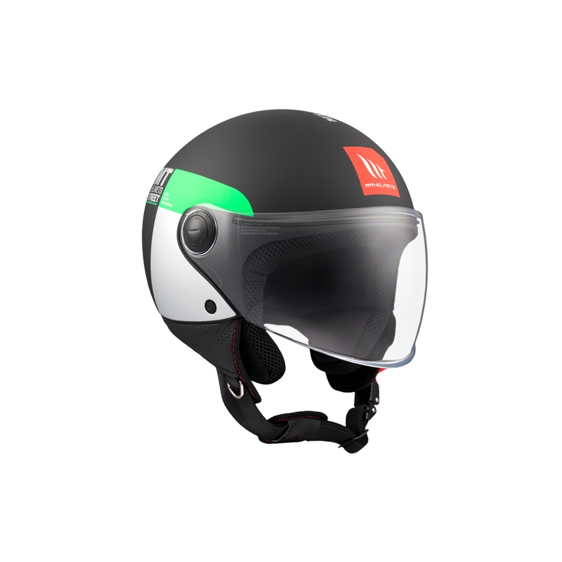 Casca moto deschisa MT STREET INBOARD D6 negru-verde mat