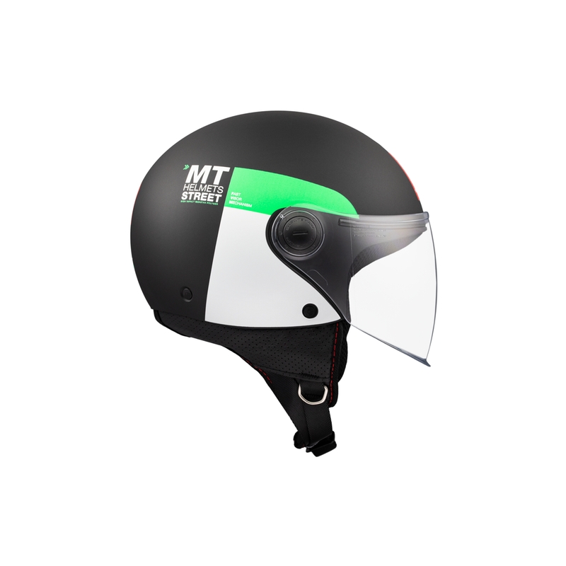 Casca moto deschisa MT STREET INBOARD D6 negru-verde mat
