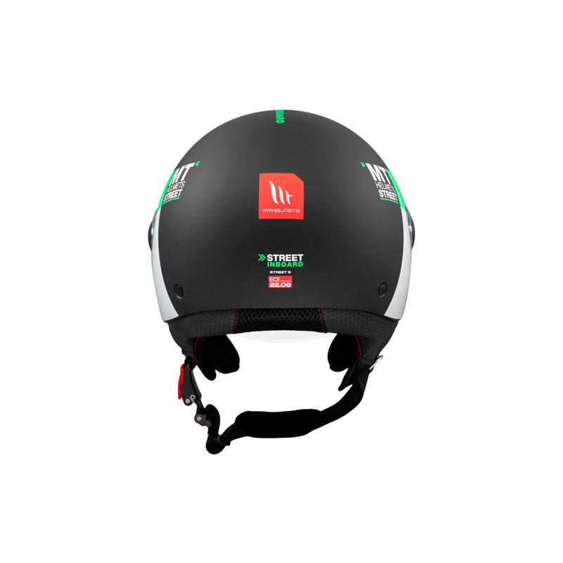 Casca moto deschisa MT STREET INBOARD D6 negru-verde mat