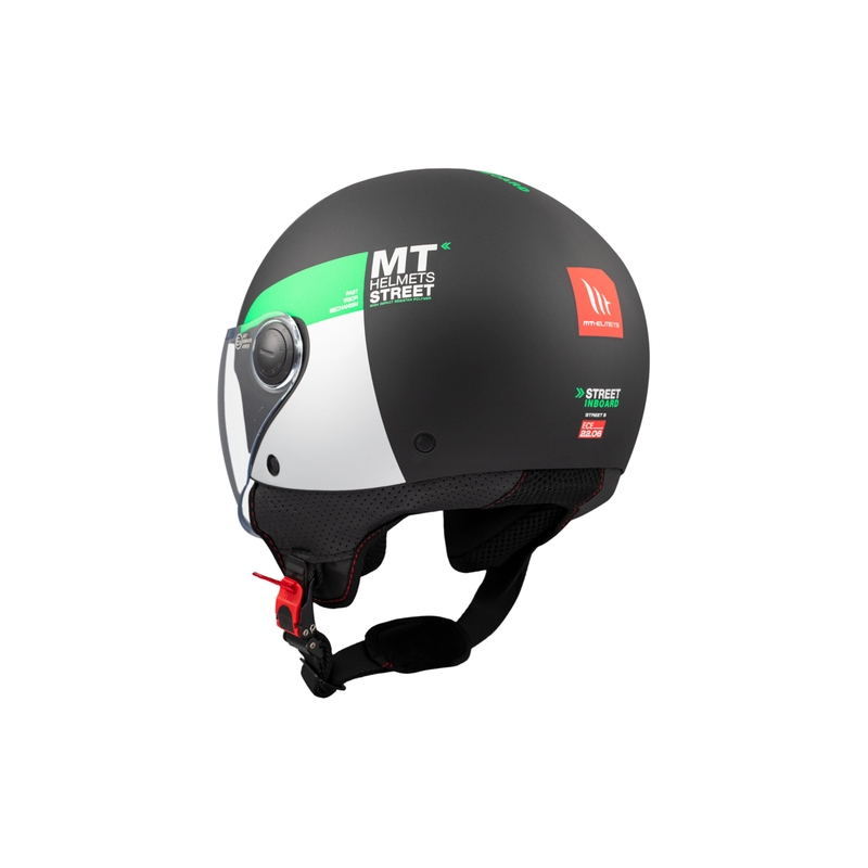 Casca moto deschisa MT STREET INBOARD D6 negru-verde mat