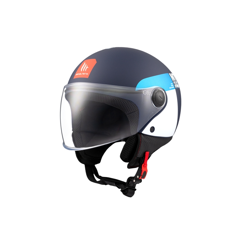 Casca moto deschisa MT STREET INBOARD C7 albastru-alb mat