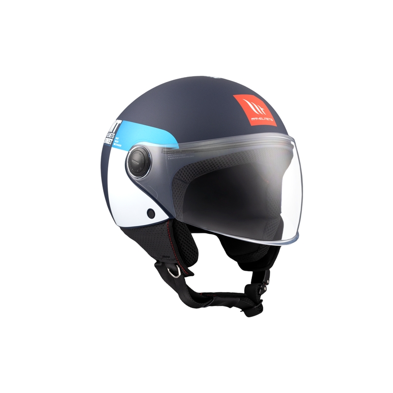 Casca moto deschisa MT STREET INBOARD C7 albastru-alb mat