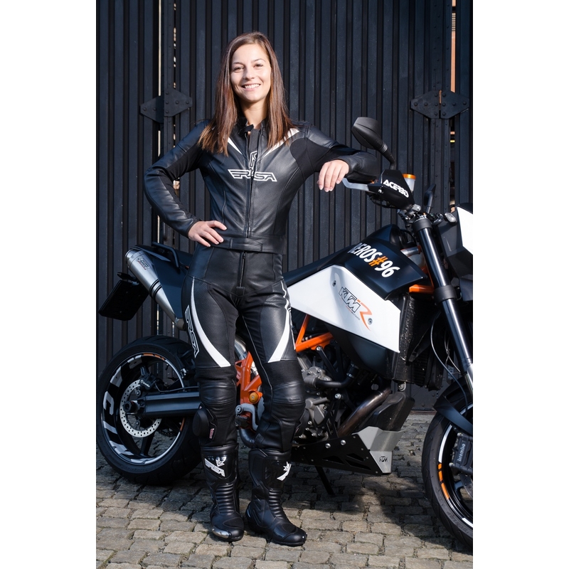 RSA Destiny 2 Negru și alb pentru femei RSA Destiny 2 Negru și alb pantaloni de motociclete výprodej lichidare