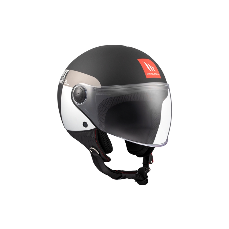 Cască de motocicletă deschisă MT STREET INBOARD D2 negru mat-argintiu