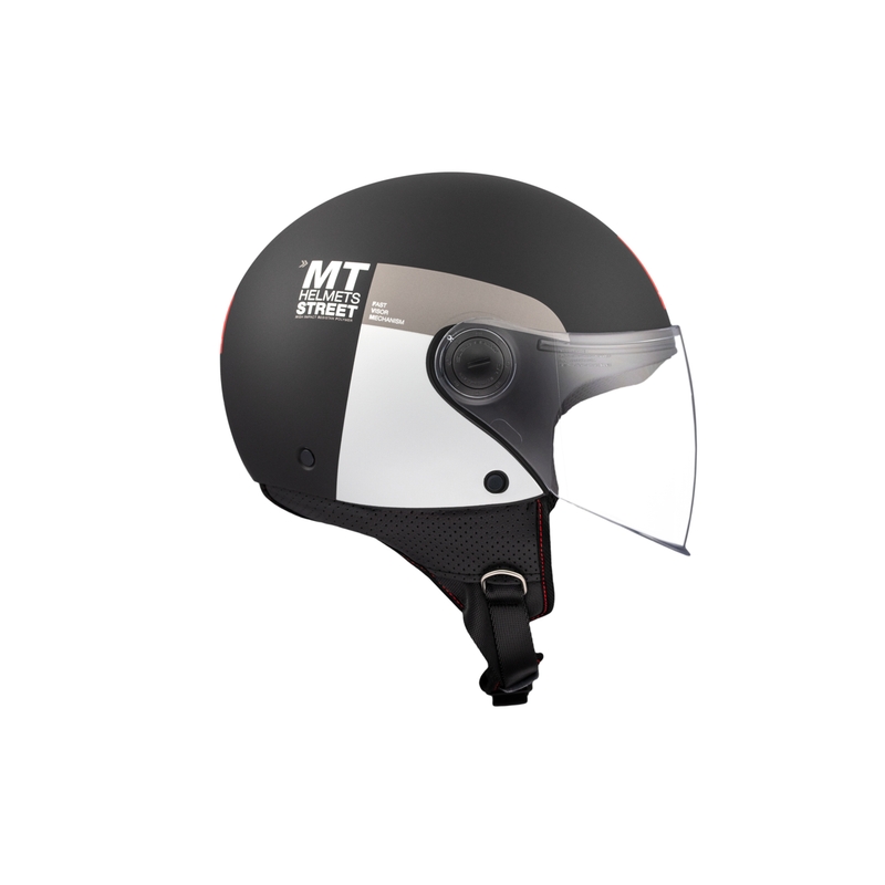 Cască de motocicletă deschisă MT STREET INBOARD D2 negru mat-argintiu