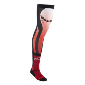 Șosete Alpinestars Knee Brace roșu fluo-alb-negru