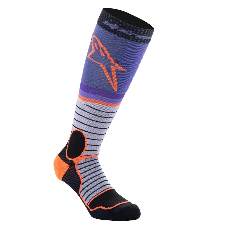 Șosete Alpinestars MX PRO negru-gri-violet-portocaliu