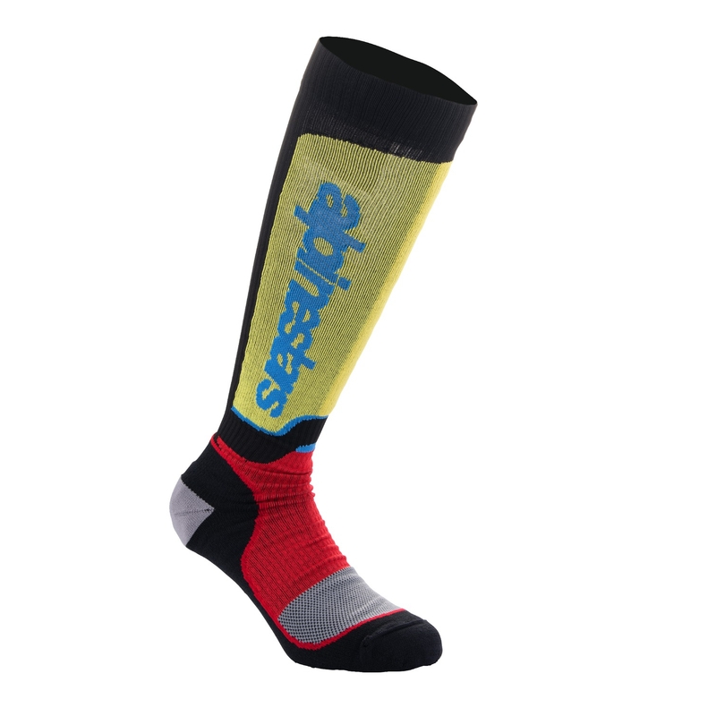 Ciorapi Alpinestars MX Plus negru-rosu fluo-galben fluo-albastru