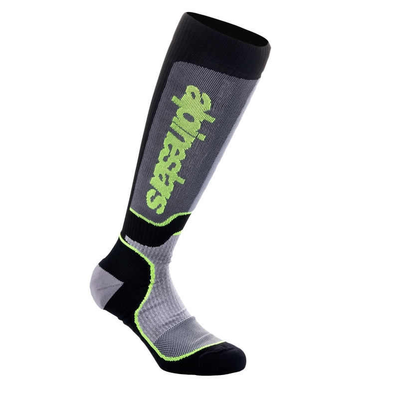 Șosete Alpinestars MX Plus negru-gri-galben fluo