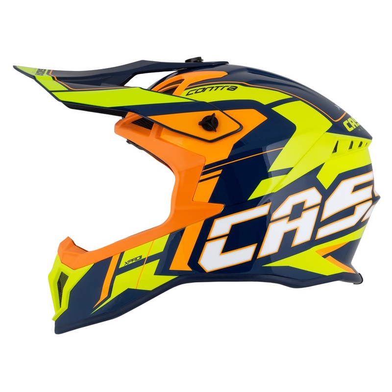 Casca motocross Cassida Cross Pro 2 Contra galben-portocaliu-albastru fluo