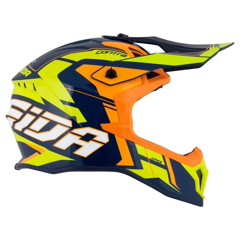Casca motocross Cassida Cross Pro 2 Contra galben-portocaliu-albastru fluo