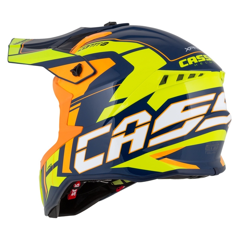 Casca motocross Cassida Cross Pro 2 Contra galben-portocaliu-albastru fluo