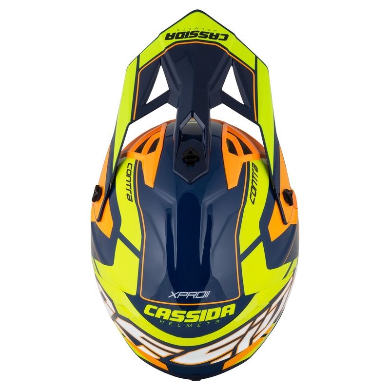 Casca motocross Cassida Cross Pro 2 Contra galben-portocaliu-albastru fluo