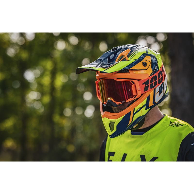 Casca motocross Cassida Cross Pro 2 Contra galben-portocaliu-albastru fluo