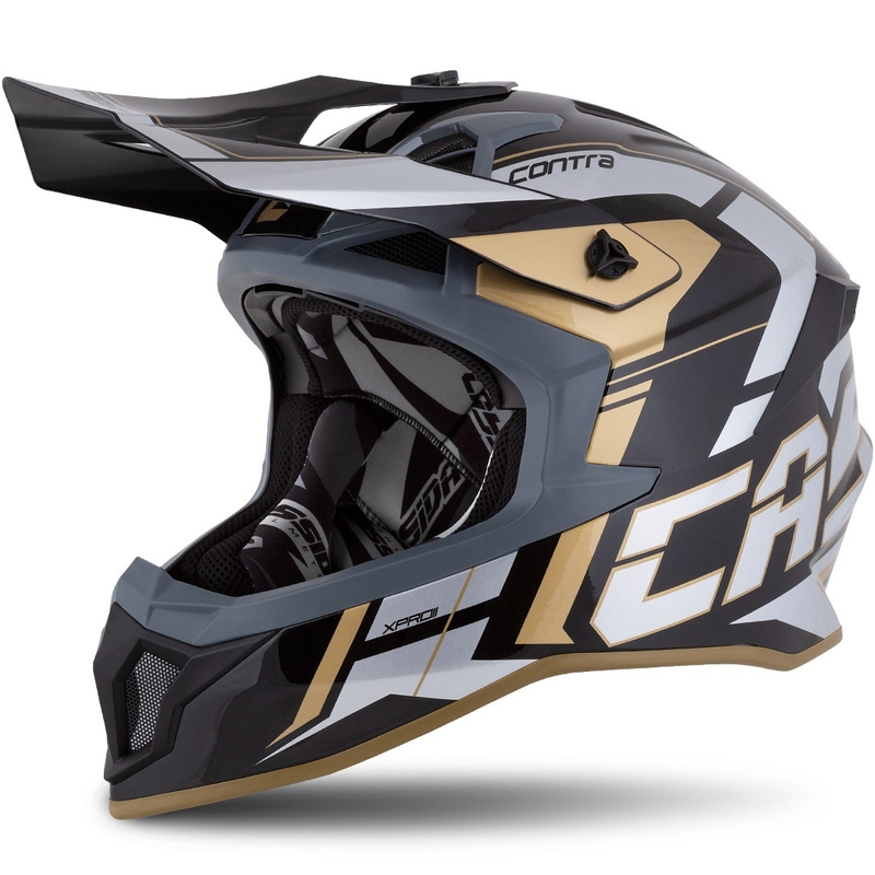 Casca de motocross Cassida Cross Pro 2 Contra auriu-gri perlat-negru