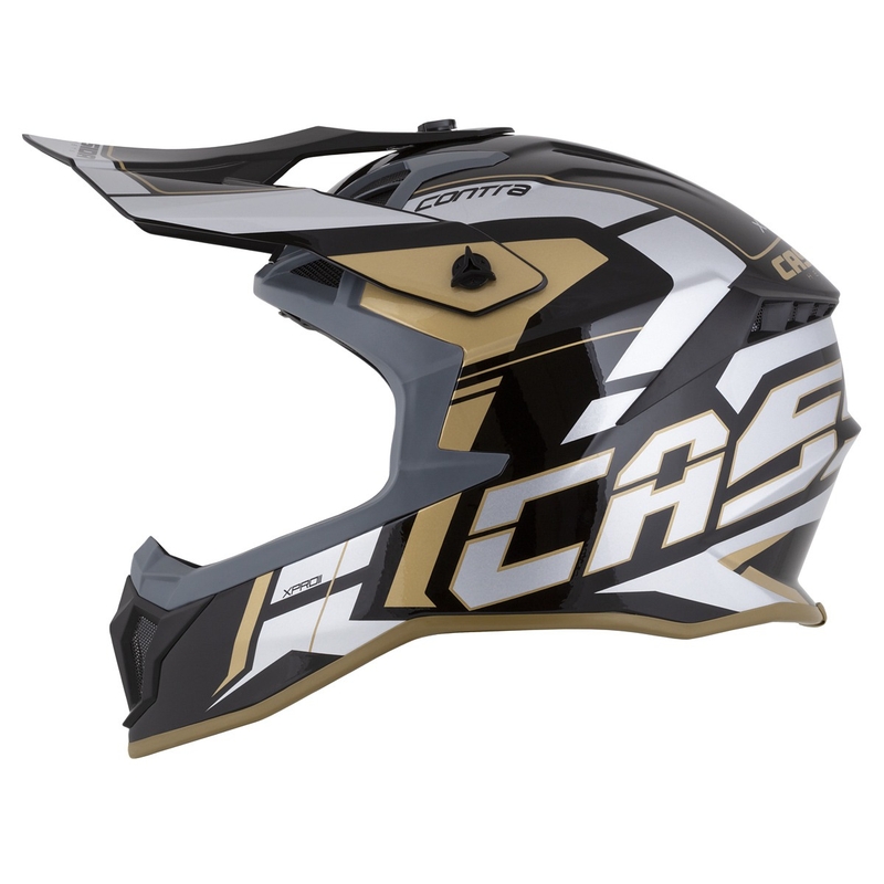Casca de motocross Cassida Cross Pro 2 Contra auriu-gri perlat-negru