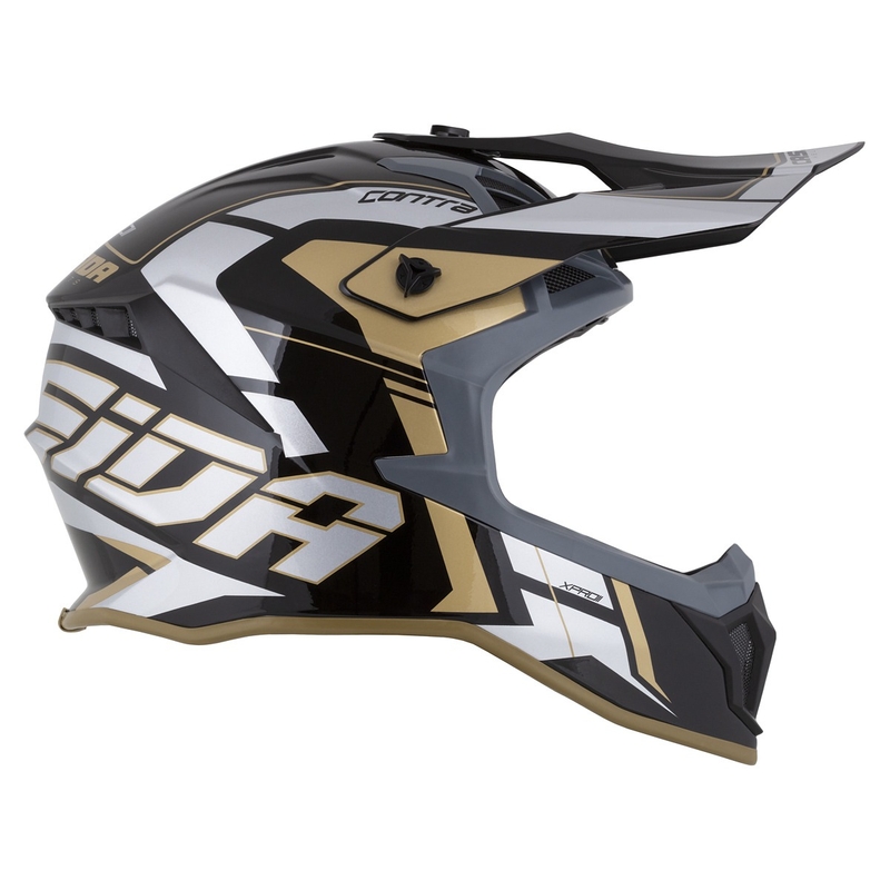 Casca de motocross Cassida Cross Pro 2 Contra auriu-gri perlat-negru