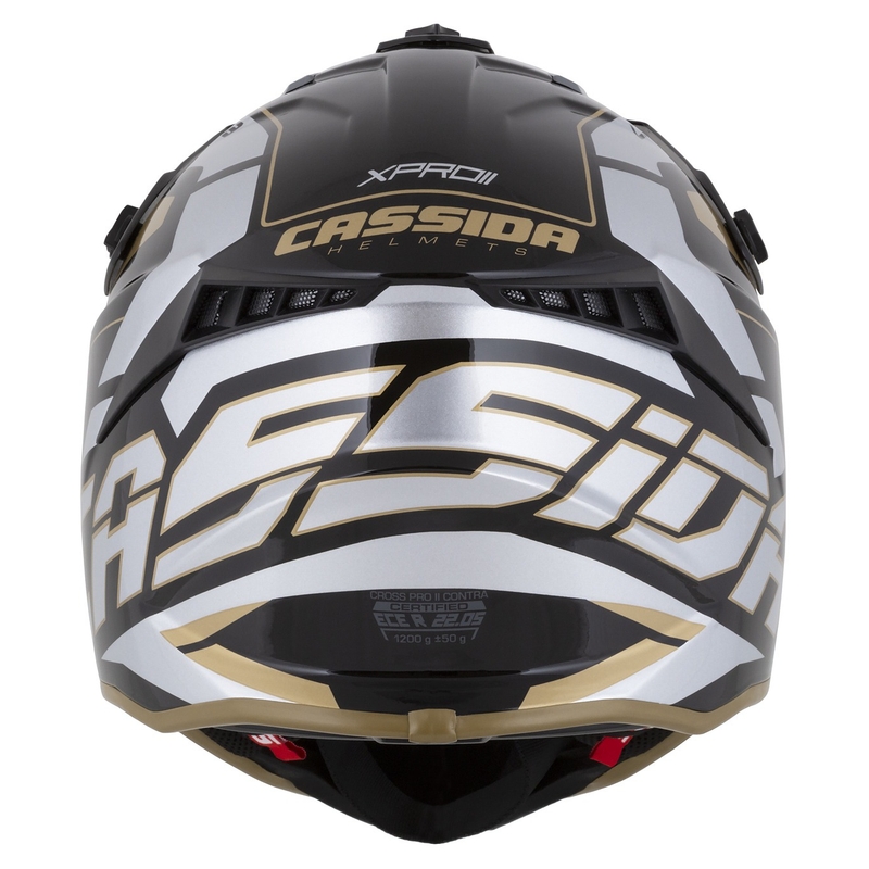 Casca de motocross Cassida Cross Pro 2 Contra auriu-gri perlat-negru