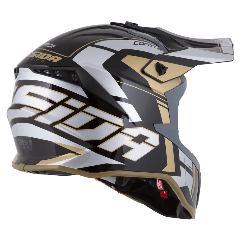 Casca de motocross Cassida Cross Pro 2 Contra auriu-gri perlat-negru