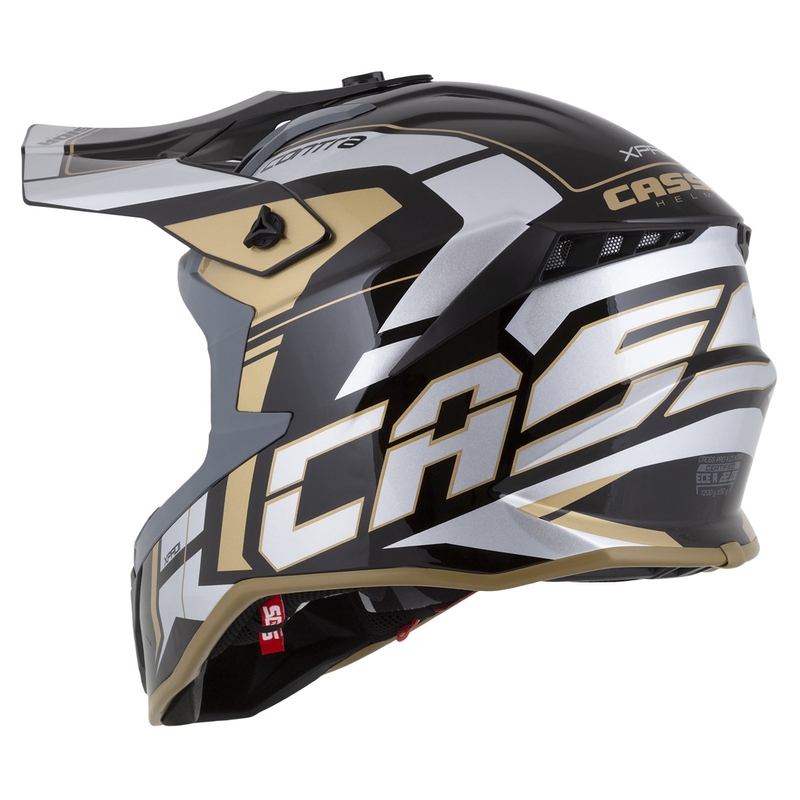 Casca de motocross Cassida Cross Pro 2 Contra auriu-gri perlat-negru