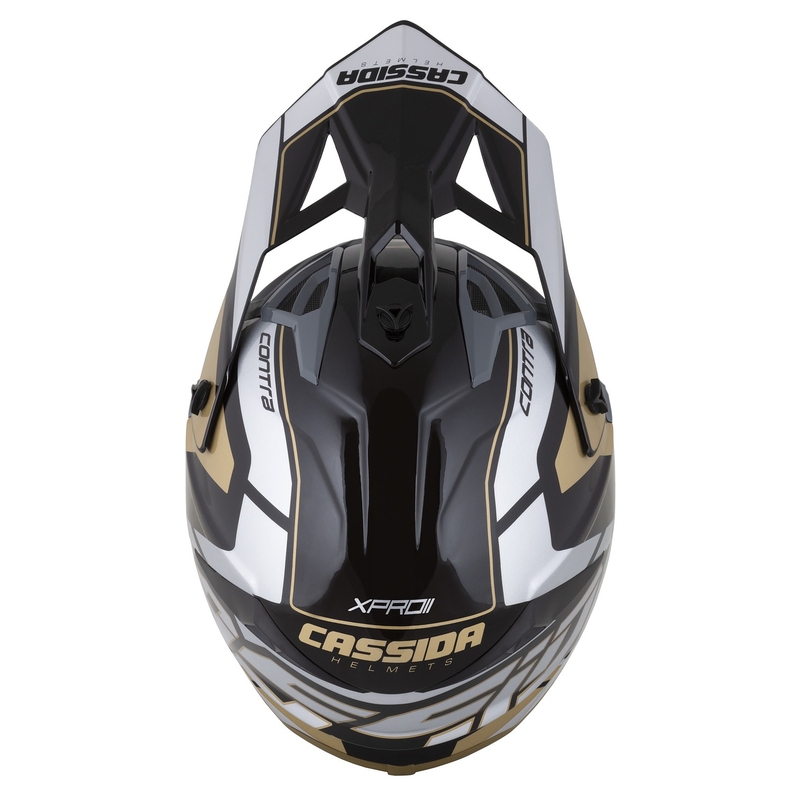 Casca de motocross Cassida Cross Pro 2 Contra auriu-gri perlat-negru