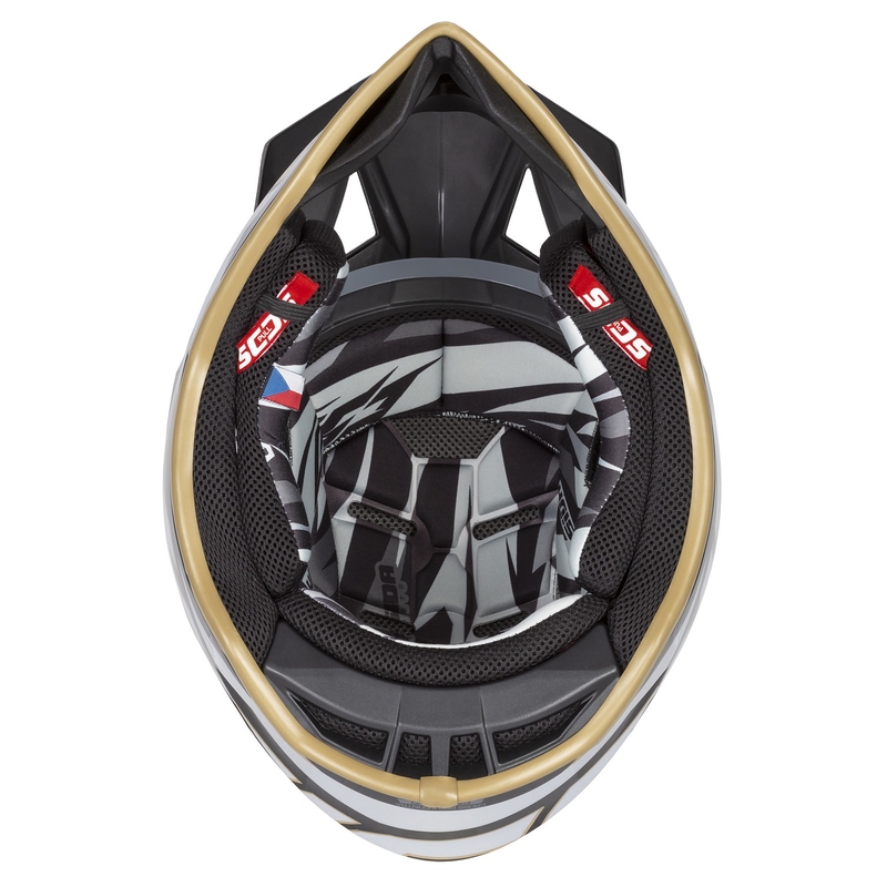 Casca de motocross Cassida Cross Pro 2 Contra auriu-gri perlat-negru