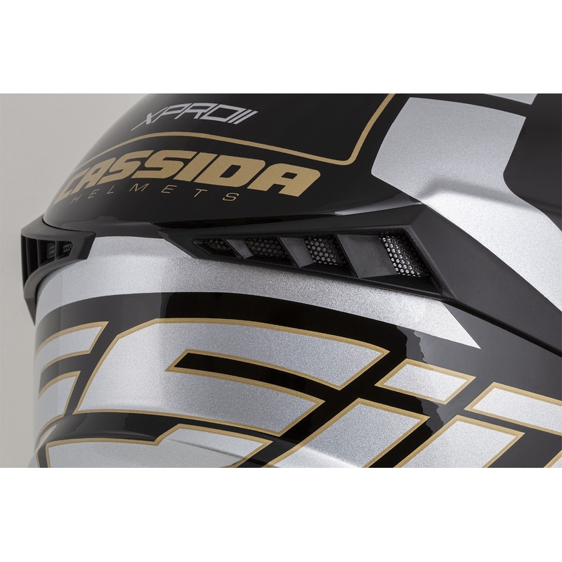 Casca de motocross Cassida Cross Pro 2 Contra auriu-gri perlat-negru