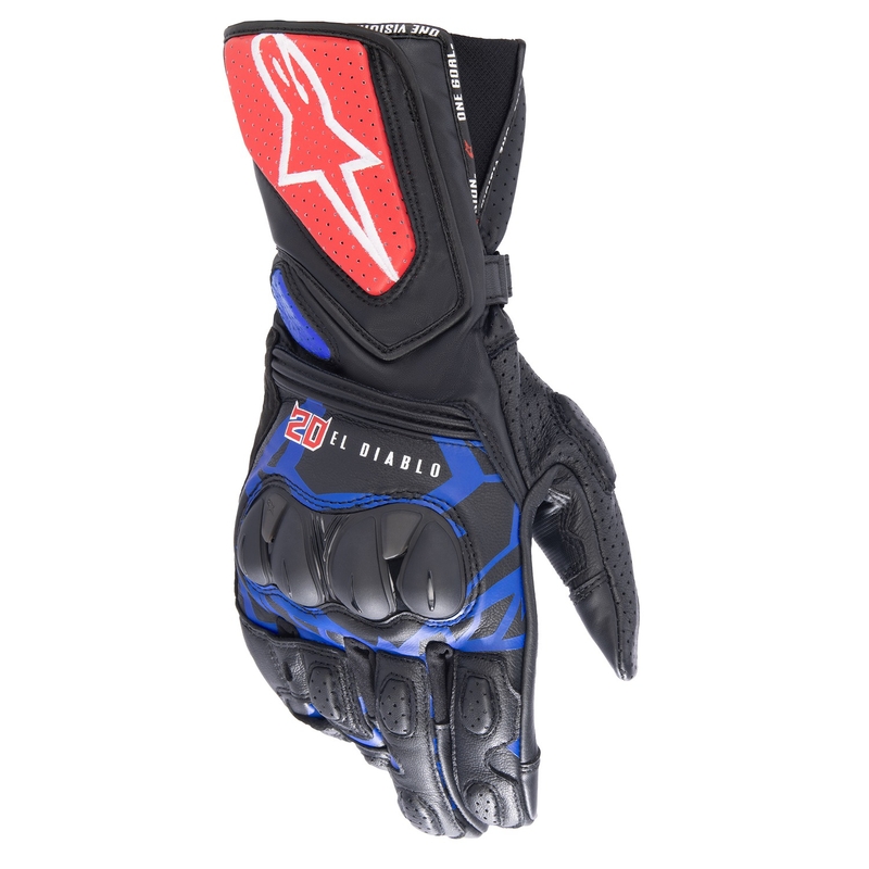 Mănuși moto Alpinestars SP-8 3 Monster FQ20 negru-roșu-albastru-alb