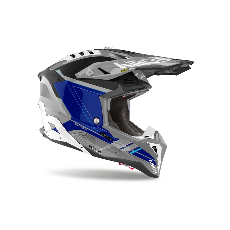 Casca Motocross Airoh Aviator 3 Sabre 2024 Albastru Lucios