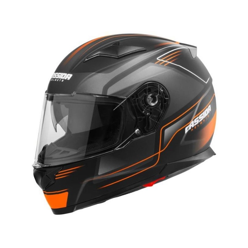 Cască de motocicletă Cassida Apex Fusion Black-Orange-White lichidare