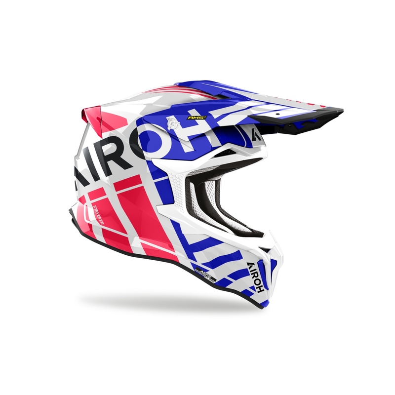 Casca de motocross Airoh Strycker Brave 2024 albastru-rosu lucios lichidare