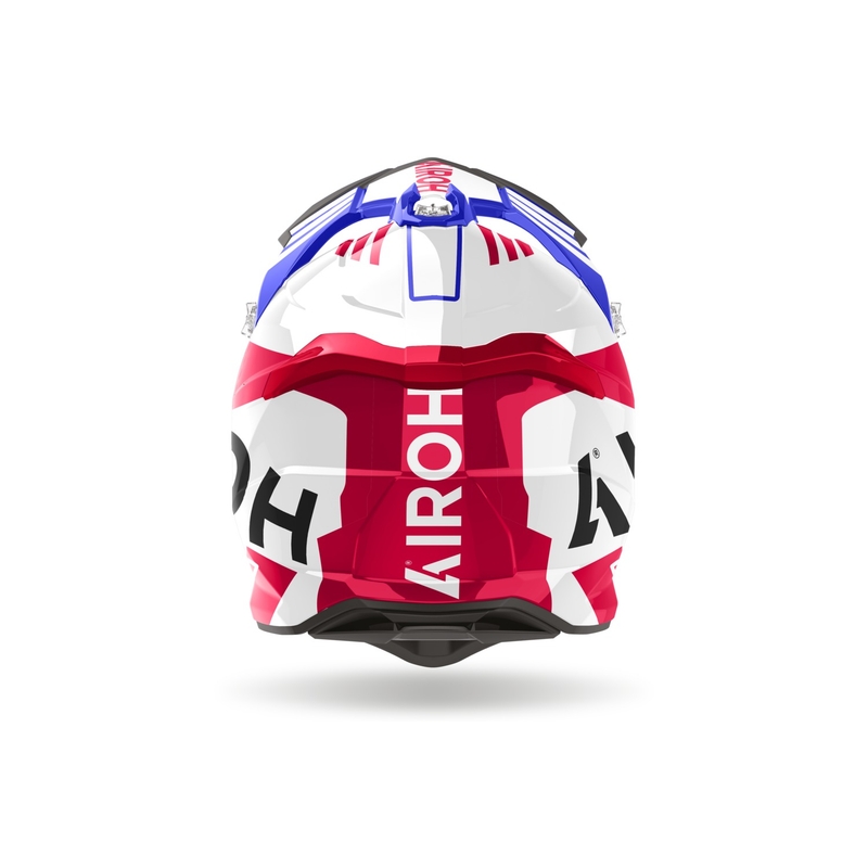 Casca de motocross Airoh Strycker Brave 2024 albastru-rosu lucios lichidare