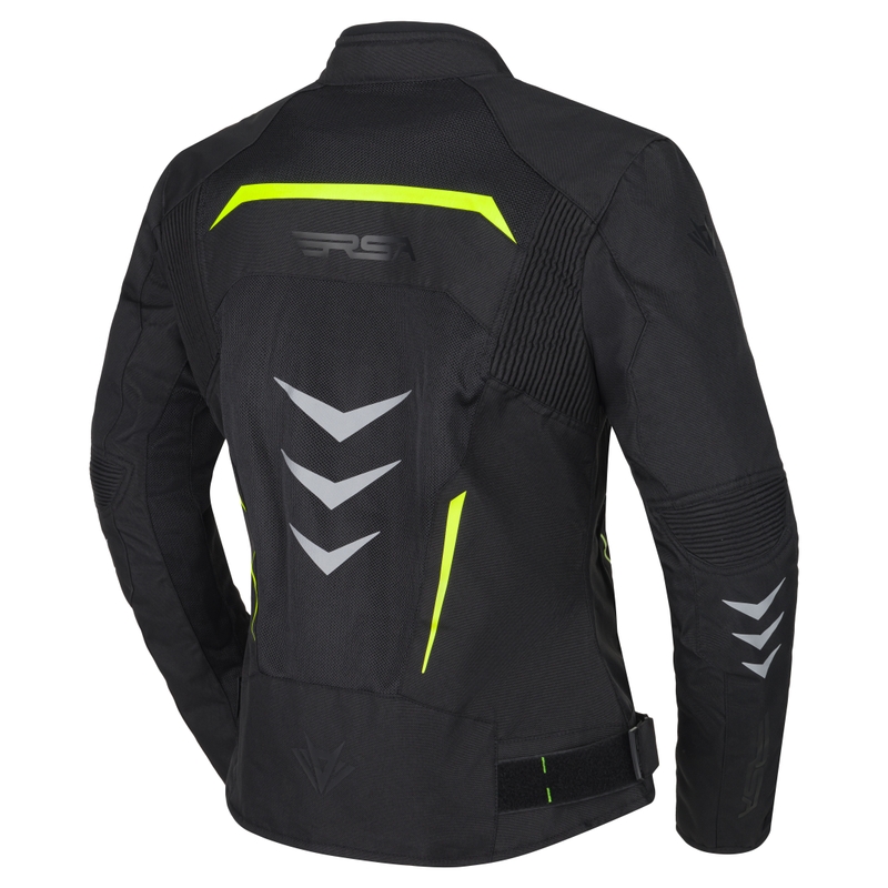 Geaca moto dama RSA Runway negru-galben fluo