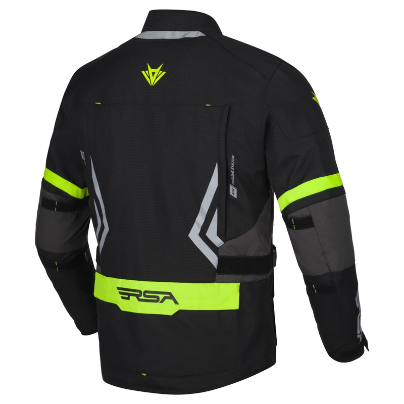 Geacă moto RSA Storm negru-gri-galben fluo