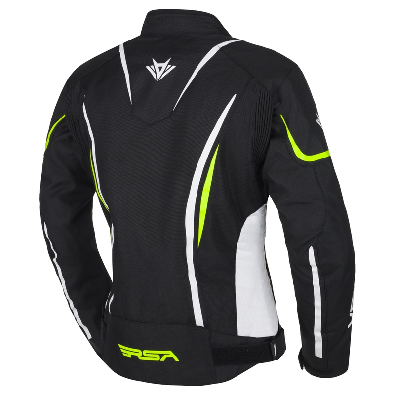 Geaca moto dama RSA Wasp negru-alb-galben fluo